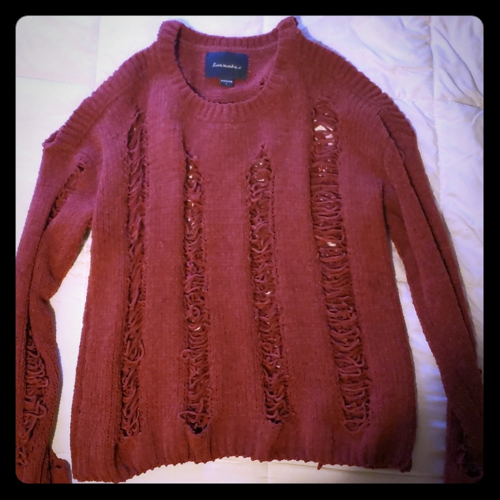Burnt Auburn micro fleece sweater